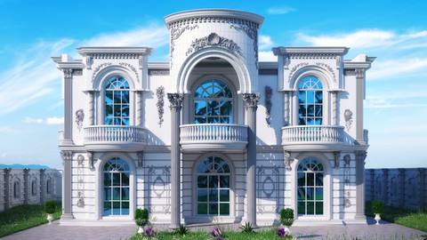 Complete 3ds max modeling course : Classic Villa in Dubai