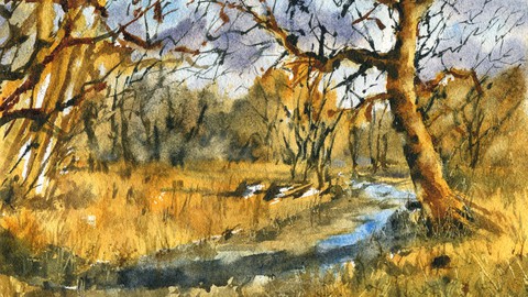Loose Watercolor Essentials - Atmospheric Trees and River