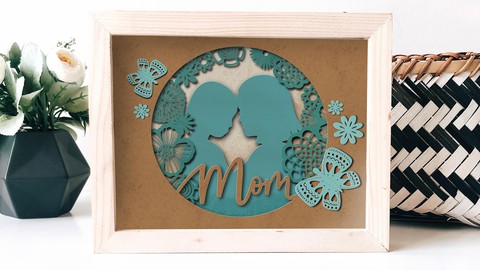 Procreate PaperCut Silhouette Greeting Card for Mother’s Day
