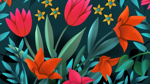 Dramatic and Vivid Luxurious Garden in Procreate Part 2