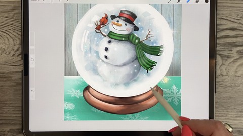 Create A Charming Snow Globe Snowman in Procreate