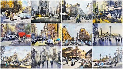 Mastering Urban Landscapes in Watercolor: Ultimate Course