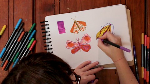 Técnicas de ilustración, lápiz de color, marcadores, gouache