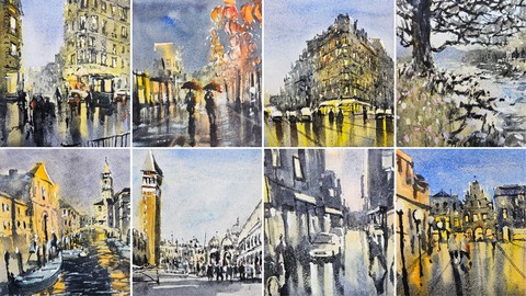 Mastering Loose Watercolour Painting: Night and Day Scenes