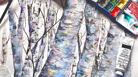 Watercolor Exploration: Painting Colorful Birch Trees