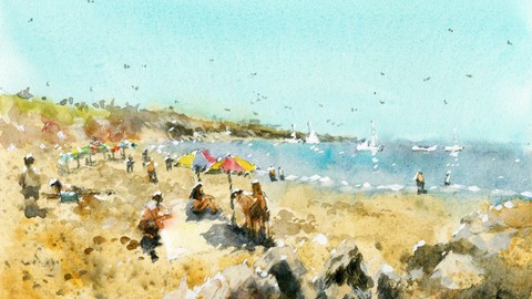 Loose Watercolor Essentials: Busy Beach Landscape