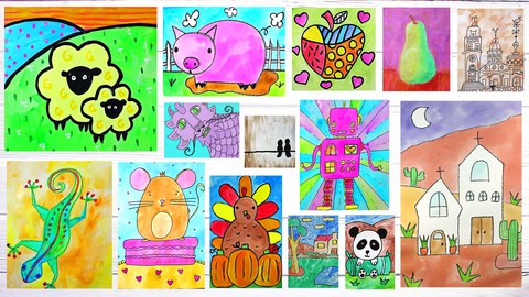 Beginners Art: 14 Mixed-Media Drawing & Painting Projects