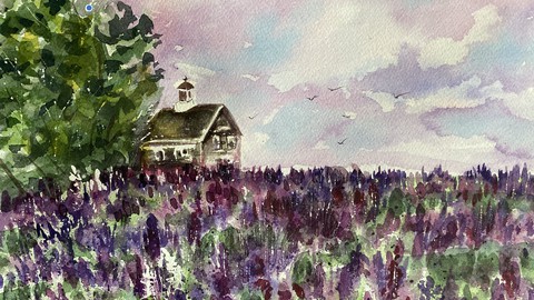 Watercolor Fun - Lupine Flowers Painting for Beginners