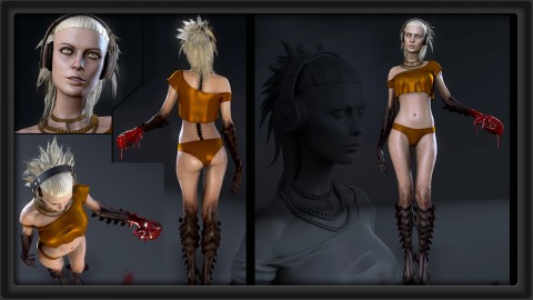 Model & Texture a complete Female Character for Games