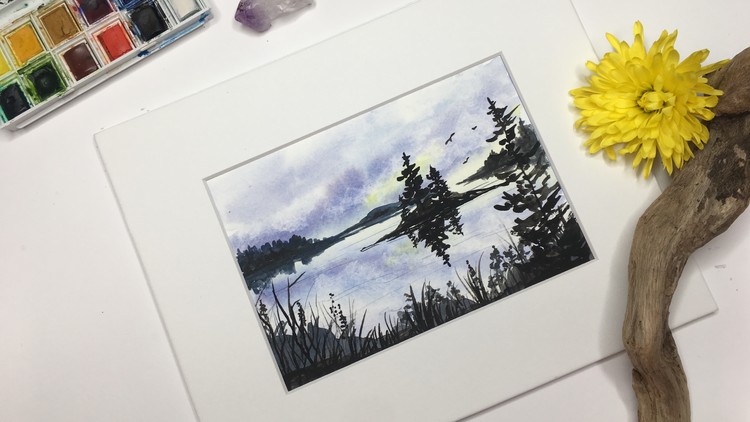 Sunset Watercolor Painting For A Beginner