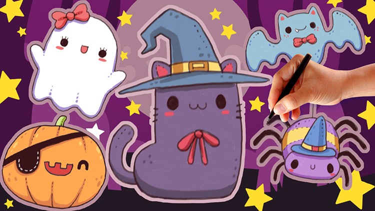 Cute and Kawaii Halloween Illustration Drawing