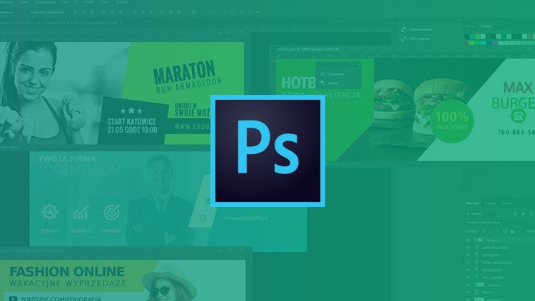 Kurs Photoshop projektowanie grafiki internetowej, bannerów