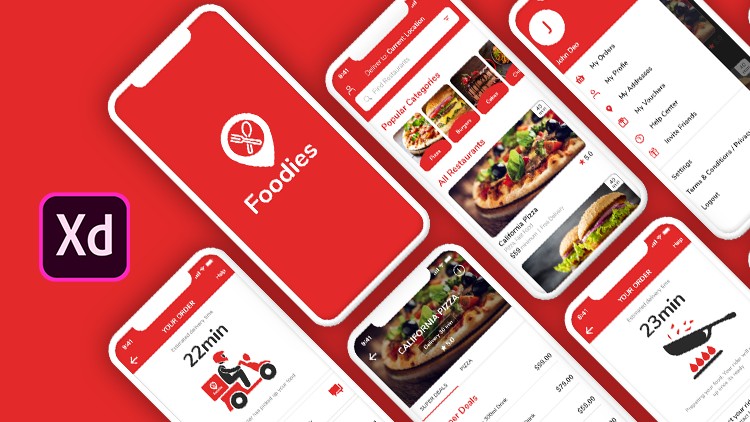 Build Real World Food App In Adobe XD 2021