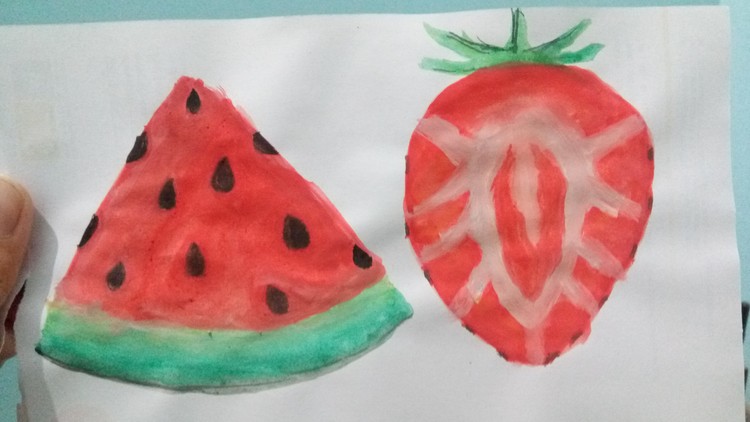 Painting fruit illustration with watercolors in less than 1