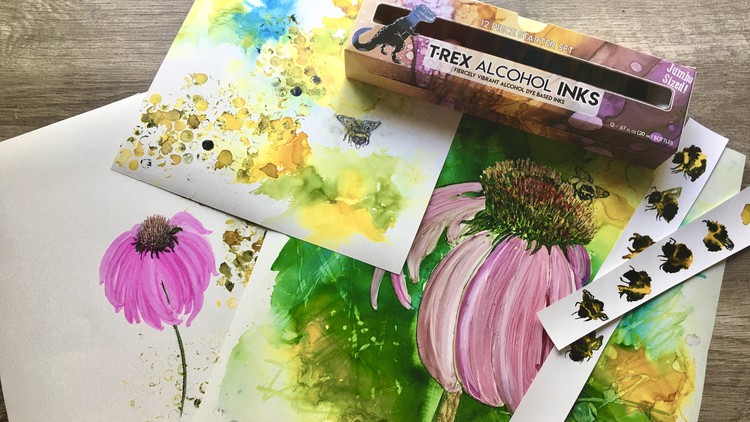 Alcohol Ink Realistic Techniques Paint a Echinacea Flower