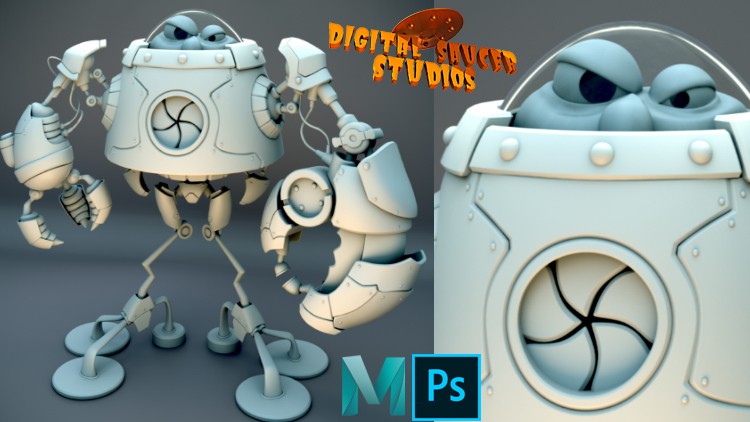 Modeling and Rendering a Robot in Maya 2020 Vol. 2 - Coupon