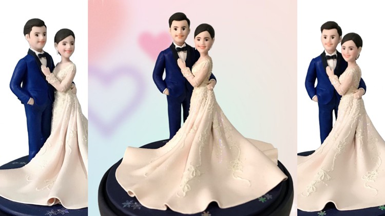 Sculpting Bride and Groom polymer dolls
